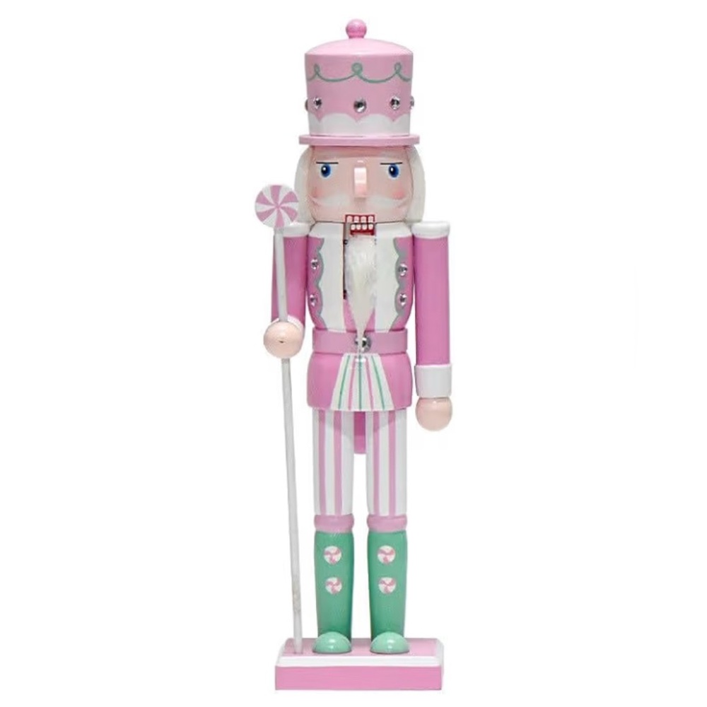 Pink and Green Wooden Nutcracker 12”